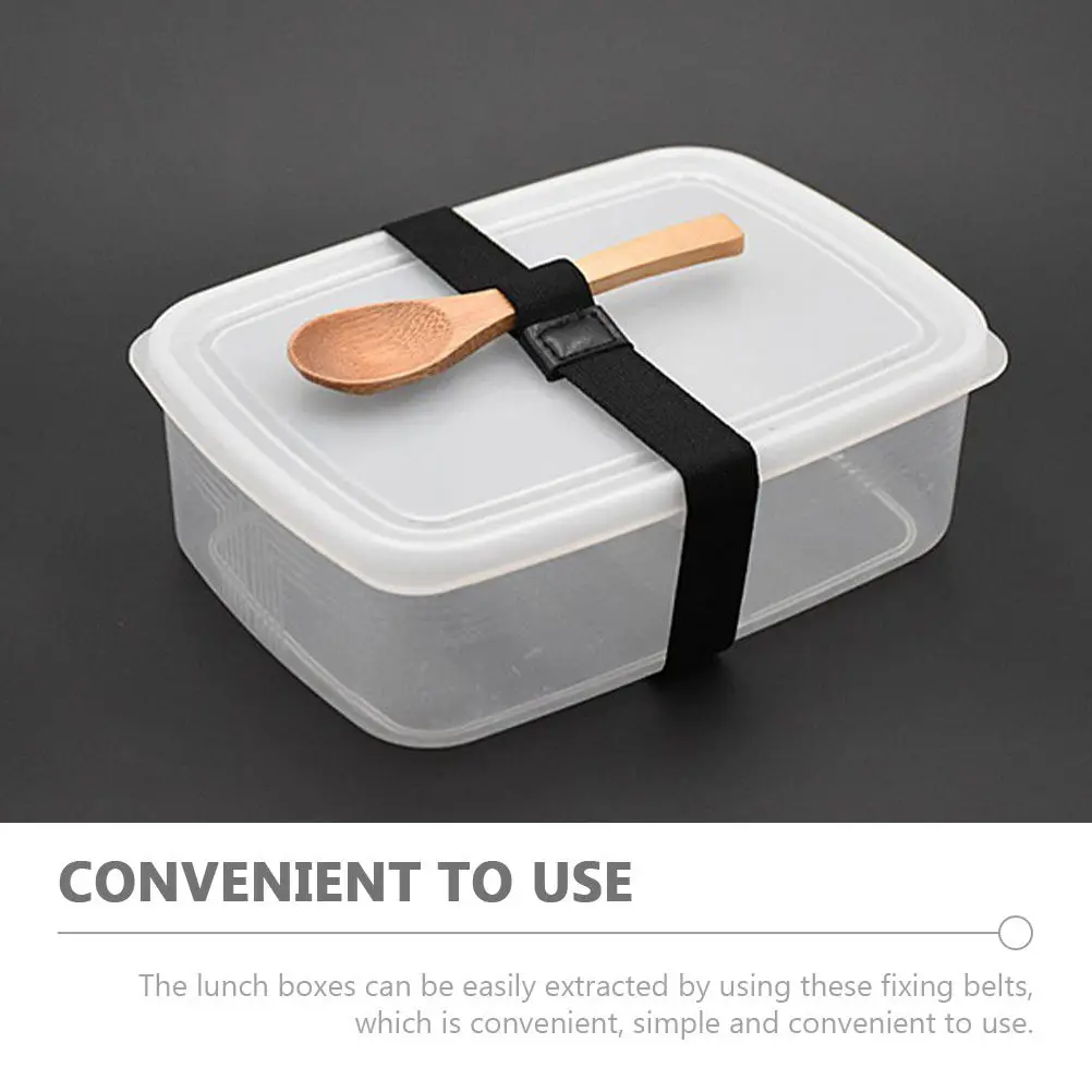 4Pcs Sturdy Elastic Bento Bands Wear-Resistant Household Portable Convenient Fixators Multi-Function Compact Lunch Box