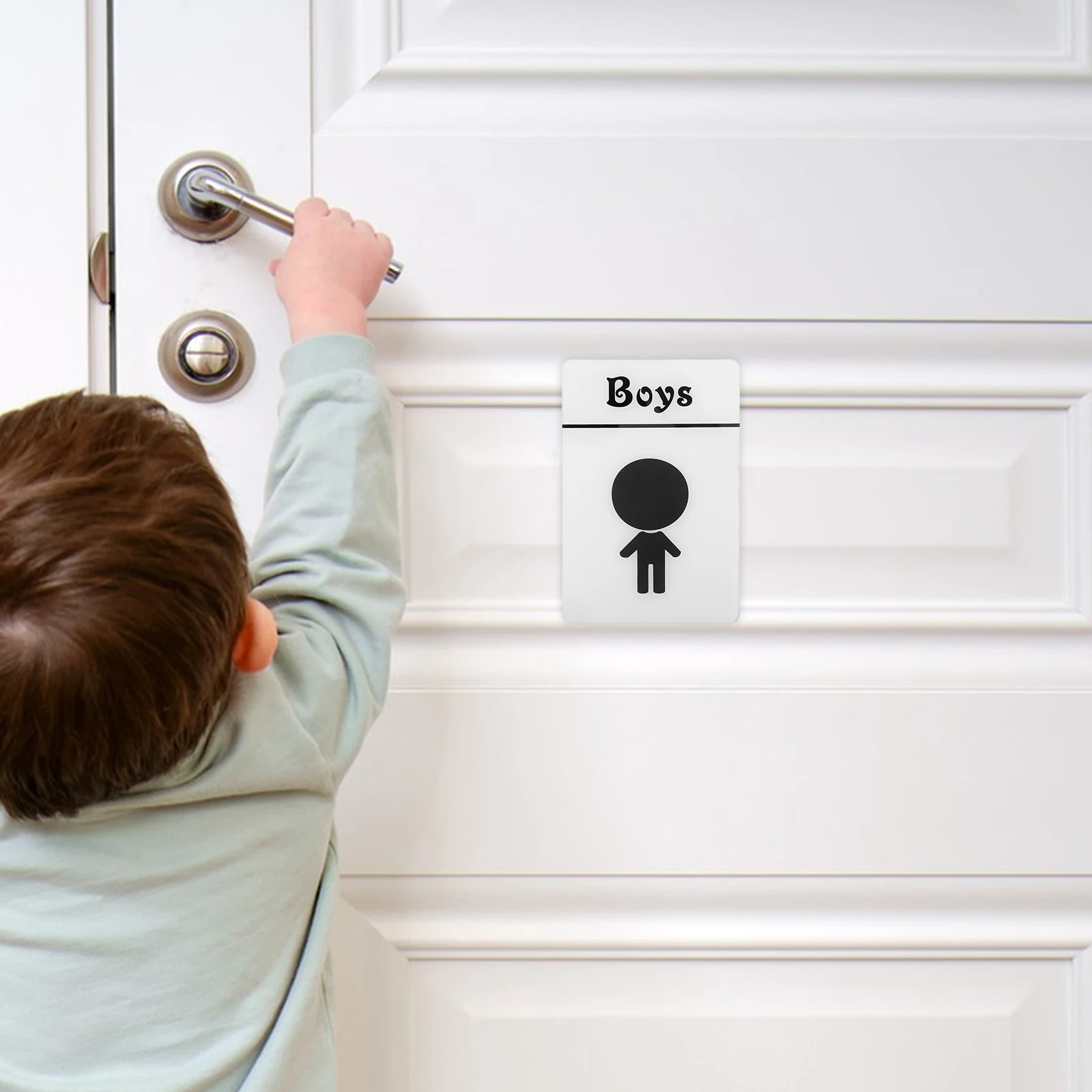 

1 Pair Kindergarten Gender Signs Self Adhesive Acrylic Kids Bathroom Decor Material Easy Installation Restroom Decal