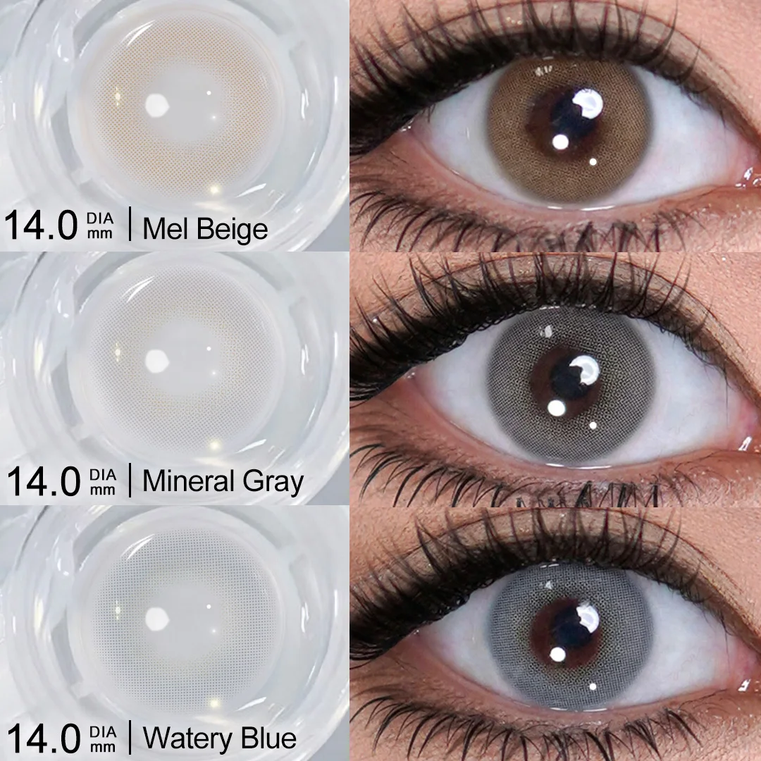 ¡Nuevo! Lentes de contacto de Color Freshgo para ojos, lentes de contacto, lentes marrones y azules, lentes de contacto suaves, lentes de belleza para alumnos, anual, 14,0mm