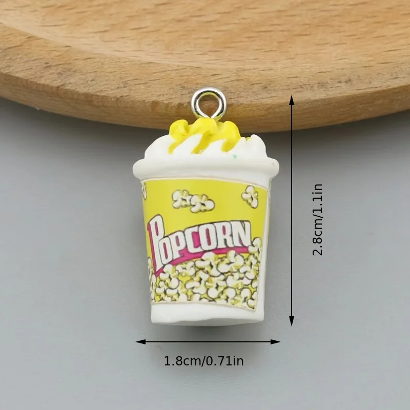 10pcs 3D Resin Popcorn Bucket Charms Pendants for Jewelry Making DIY Handmade Bracelet Necklace Earrings Key Chain Accessories - Image 4