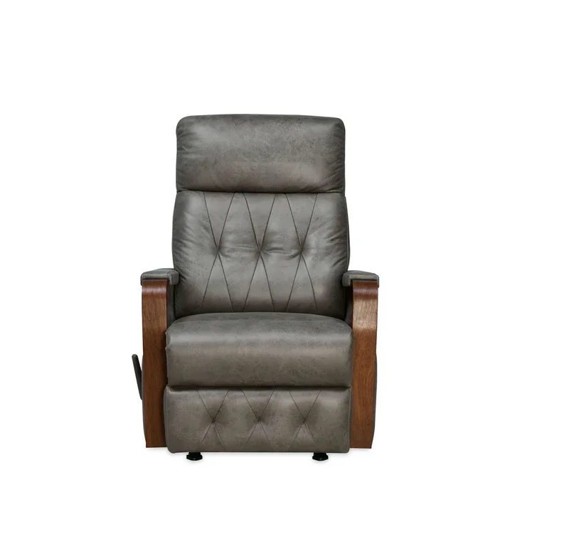 Gray modern style manual recliner sofa with multifunctional wooden frame