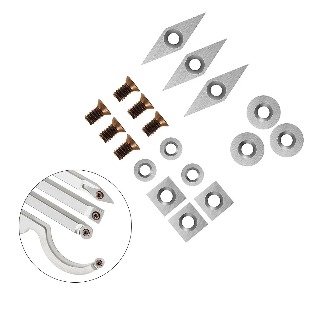 Achieve Precision and Consistency with 18 Pieces Tungsten Carbide Cutters Inserts Set for Wood Lathe Turning Tools