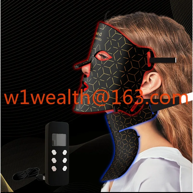 Silicone Anti-Aging Neck Facial Mask With Red Infrared LED Light Therapy 850nm & 660nm Wavelengths Home Use Flexible PDT Machine