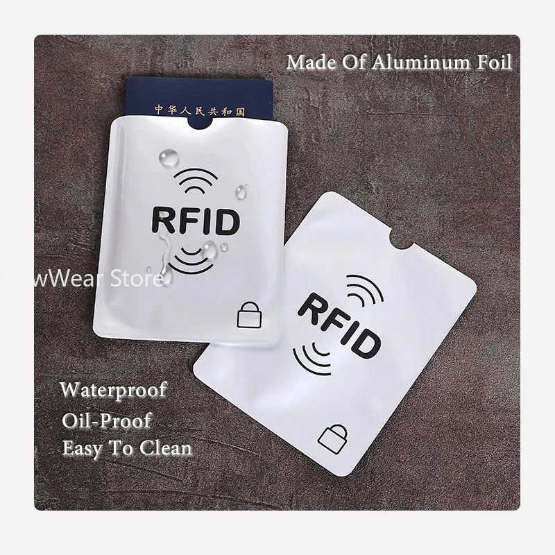 1pcs Anti-Scan Card Sleeve Credit NFC RFID Card Protector Anti-magnetic Aluminum Foil Portable Bank Card Holder