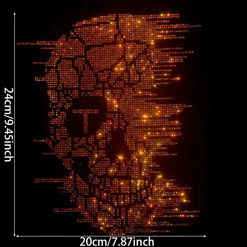 Błyszcząca naklejka transferowa z czaszką - modny dodatek do majsterkowania na koszulki, swetry i kaszmir - unisex wzór głowy ducha