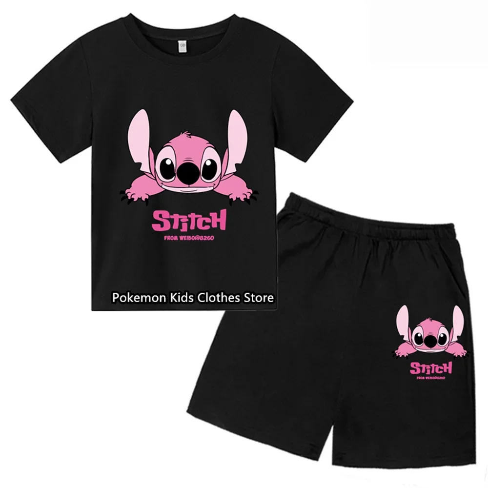 Kawaii Lilo Stitch Funny Cartoon T Shirt Kids Stitch Cute Manga T-shirt Y2k Graphic Tshirt Streetwear Top Tees Female