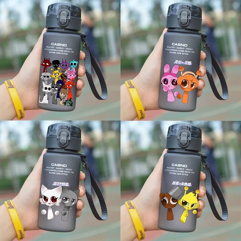 

400 мл Sprunki Incredibox спортивная бутылка для воды большой емкости герметичная портативная пластиковая чашка для питья уличная дорожная бутылка для напитков