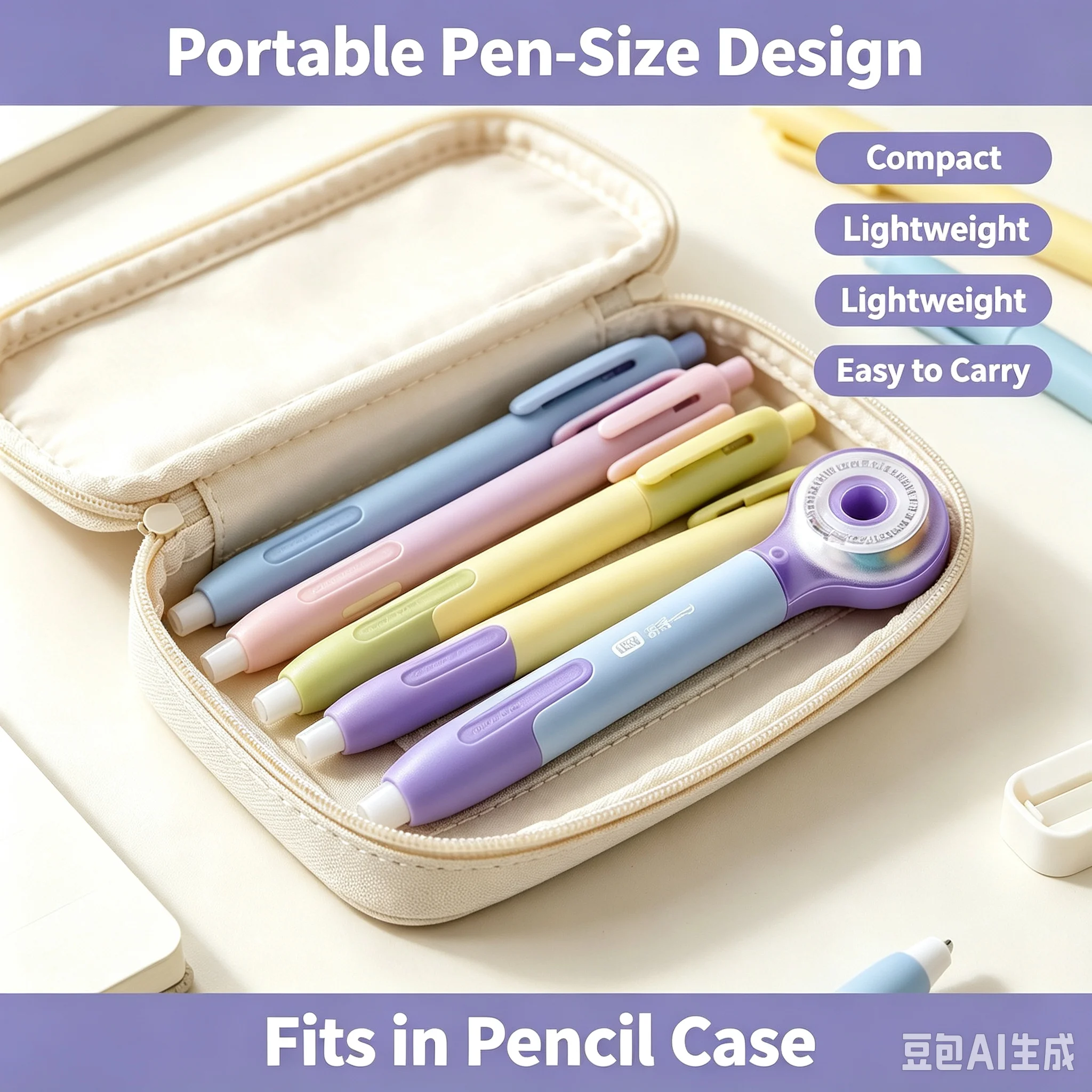 Pen Style Correction Tape Macaron Color Smooth Out Tape Portable Correcting Tape Student School Exam Writing Correction Statione