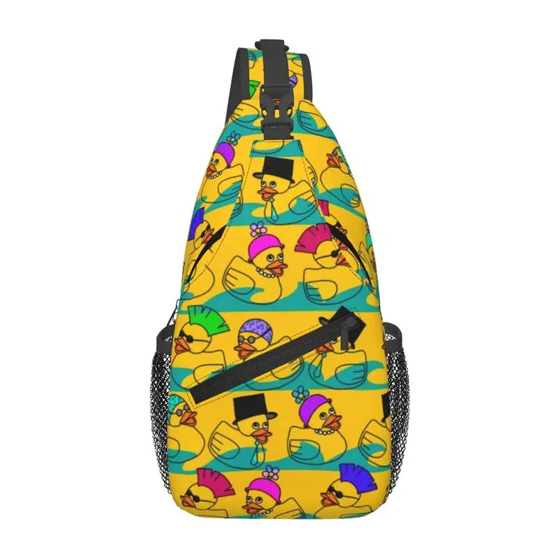 

Custom Cartoon Rubber Ducks Sling Chest Bag Animal Shoulder Crossbody Backpack for Men Traveling Daypack