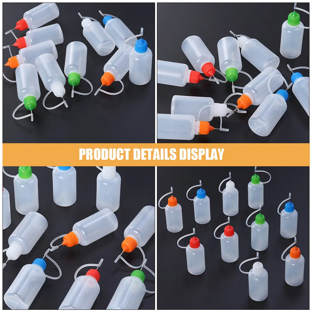 

25Pcs Tip Needle Bottle 30Ml Reusable Applicator for Craft Glue Paint Ink Precision Stainless Steel Nozzle Compact Household