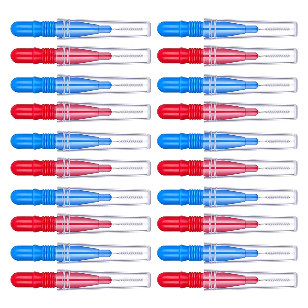 

100pcs Interdental Brushes Toothpicks Stainless Steel Plastic Dental Tools Teeth Cleaning Braces Brushes Flossers