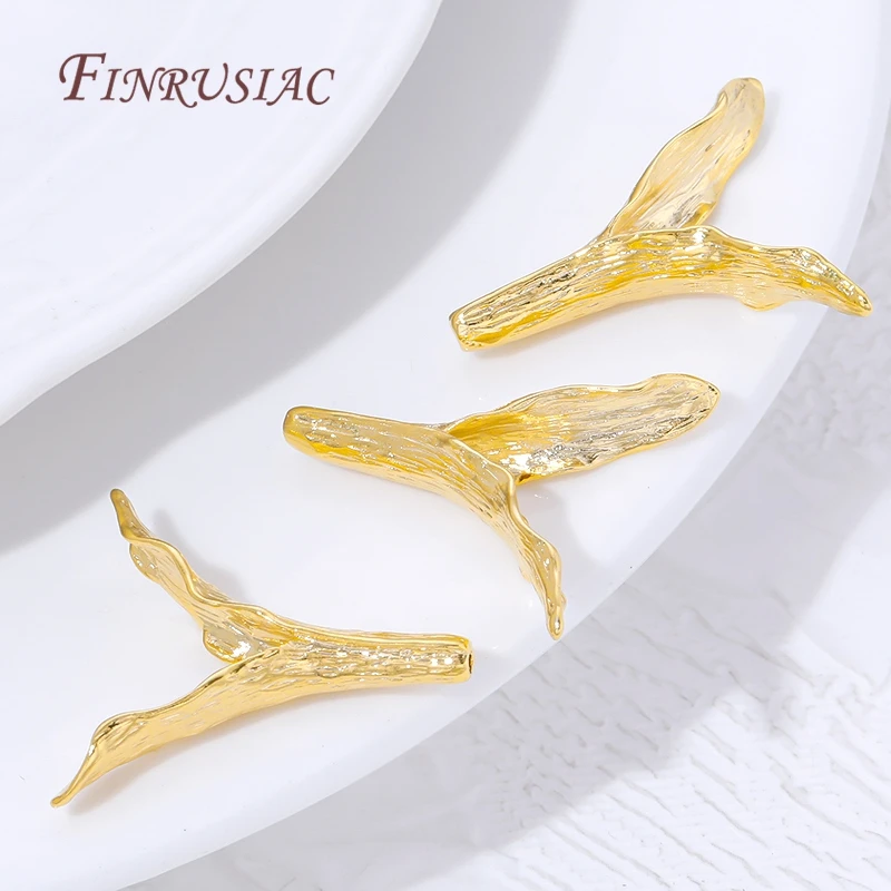 18K Gold Plated Branch Bead Caps Twig Y-shaped Bead End Caps For Jewelry Making DIY Bracelet Necklace &Earring Findings