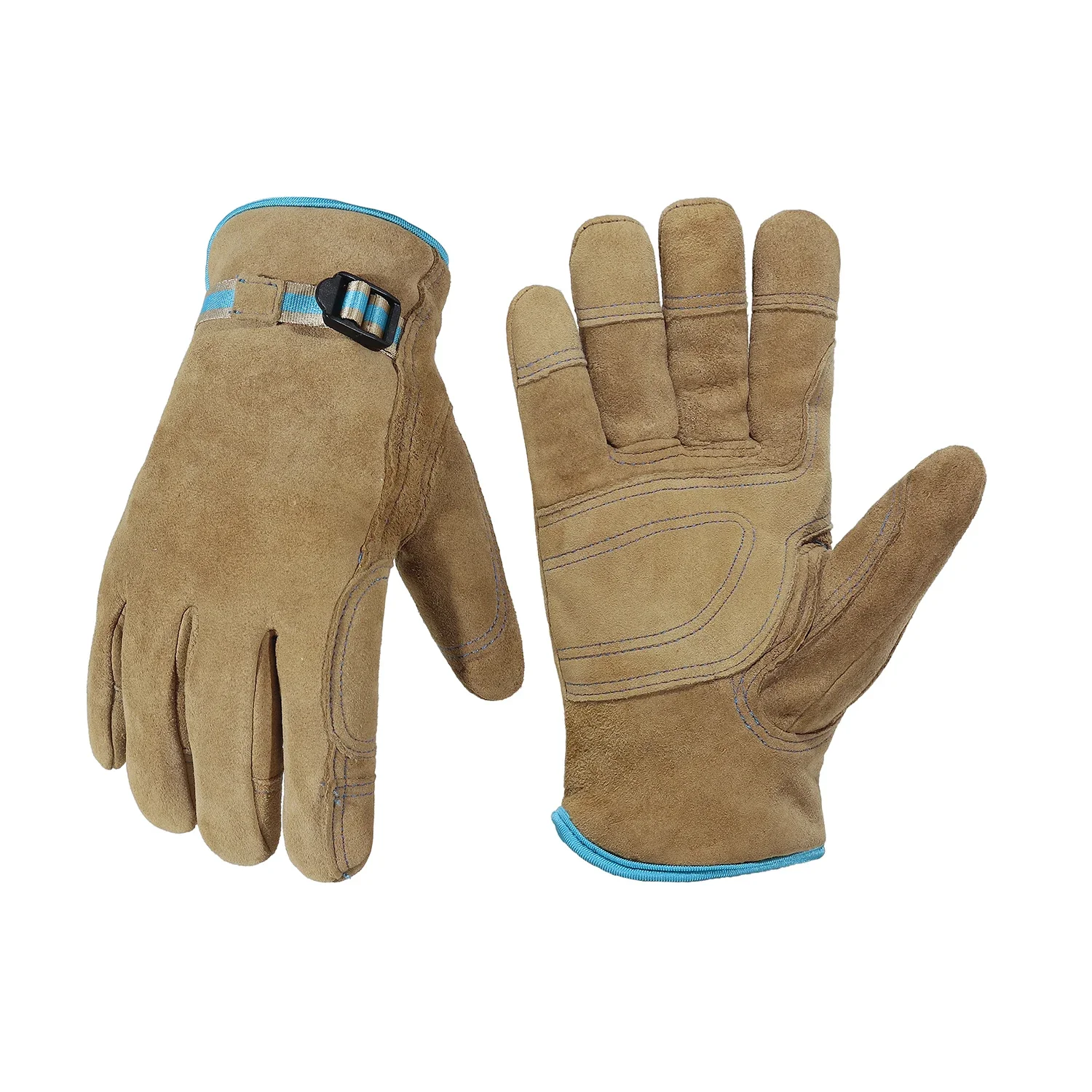 HANDLANDY Gants de travail d'hiver pour hommes et femmes, gants de travail en cuir véritable isolés par temps froid hydrofuges
