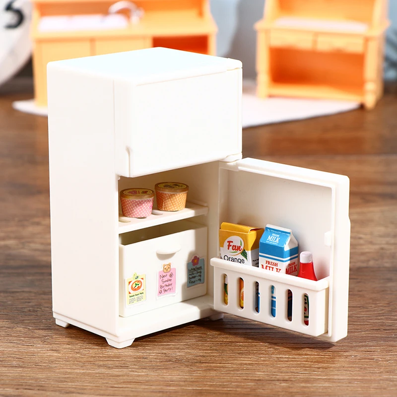 

16Pcs/Set 1:12 Doll House Freezer Model White Refrigerator 9*5*4CM Kitchen Furniture Accessories For Doll House Decor Toys