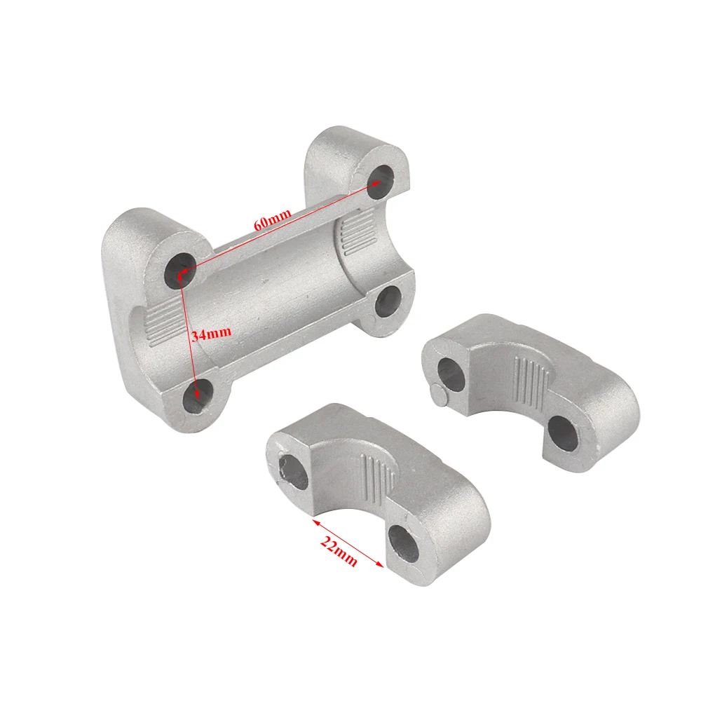 Motorcycle Aluminum Handle Bar Mount Clamps Silver Riser Adapter 7/8 Inch 22mm For Dirt Bike ATV Buggy Universal