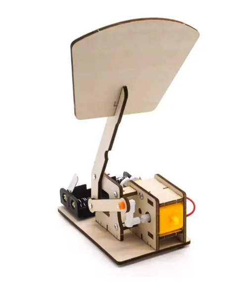 Fan Robot No.1 Handmade DIY Technology Small Maker Wooden Assembly Creation Electric Teaching Tool Swinging Model