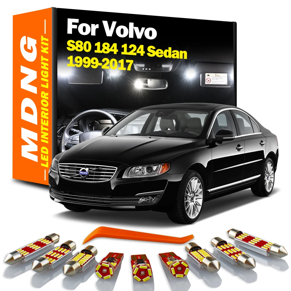 MDNG Vehicle LED Interior Map Dome Trunk Light Kit Canbus For Volvo S80 184 124 Sedan 1999-2015 2016 2017 Car Lamp Accessories