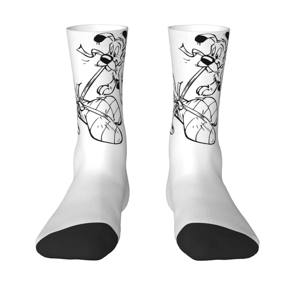 Asterixs And Obelixs Dogmatix Stockings Design Leisure Socks Autumn Anti Bacterial Socks Men's Cycling Medium Soft Socks