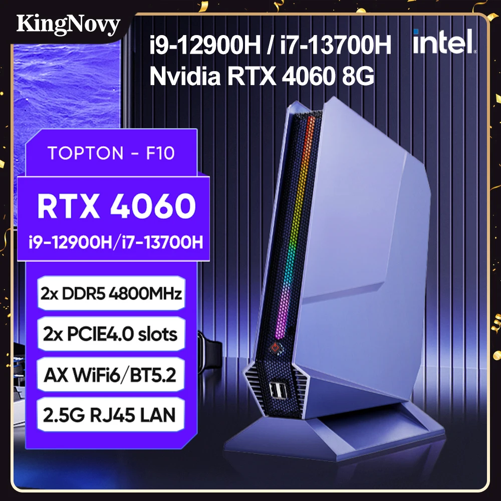 데스크탑 게이밍 미니 컴퓨터, 게이머 인텔 i7 13700H i9 12900H i7-12700H, NVIDIA RTX 4060 3050, 8G, PCIE4.0, WiFi6, 윈도우 11