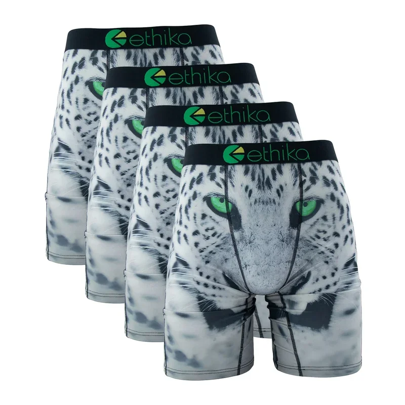 4PCs Ethika Fashion Sexy Men Underwear Boxer Shorts Printed Panties Lingerie Underpants Boxershorts Plus Size Boxers Briefs XXXL