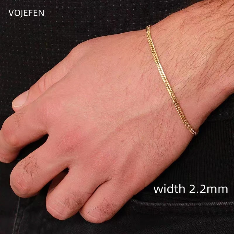 VOJEFEN 18K الكوبية سلاسل سوار مجوهرات للمرأة الأصلي AU750 الذهب الحقيقي الفاخرة شخصية مصمم شهادة المصوغات