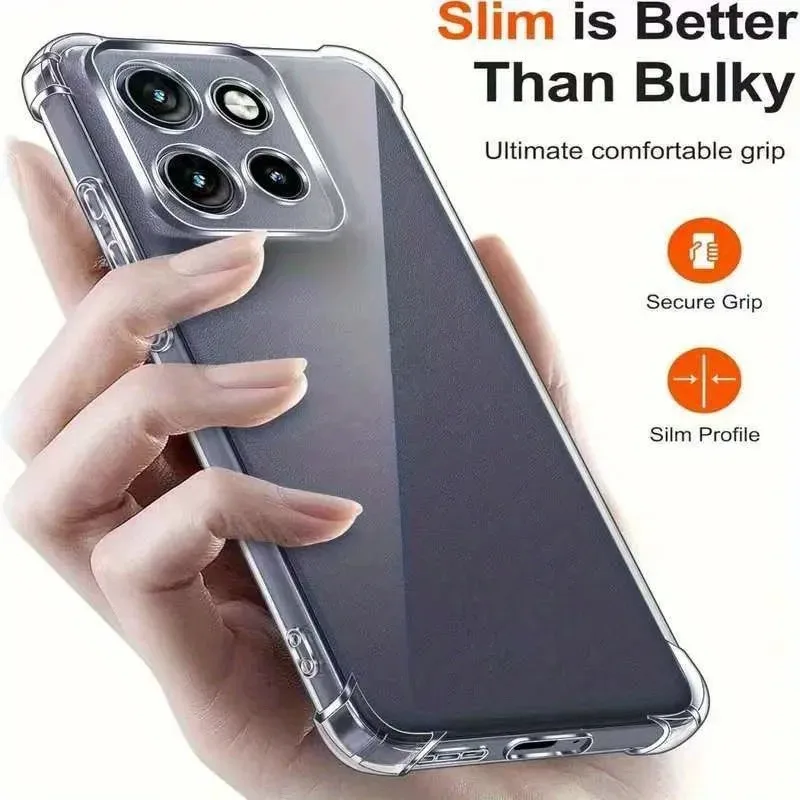 Dicke, stoßfeste Silikon-Handyhülle für Motorola Edge 60 Fusion 50 Pro 40 Neo Moto G55 G75 G85 G84 G54 5G Protect Clear Cover – Detail 4