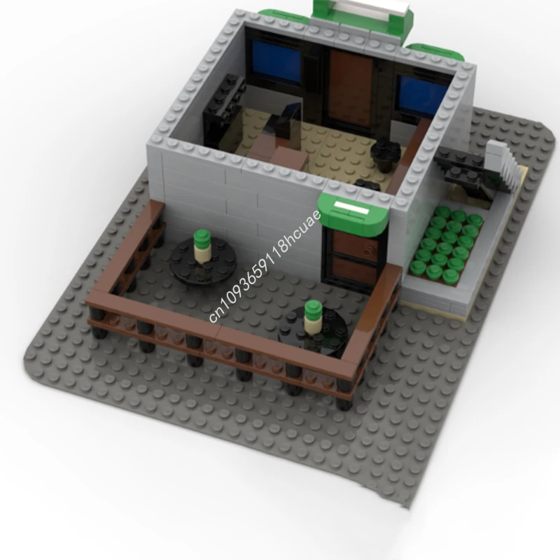 573pcs MOC Modular Bistro Modular Buildings Challenging Assembly Project DIY Building Blocks for Christmas Gift