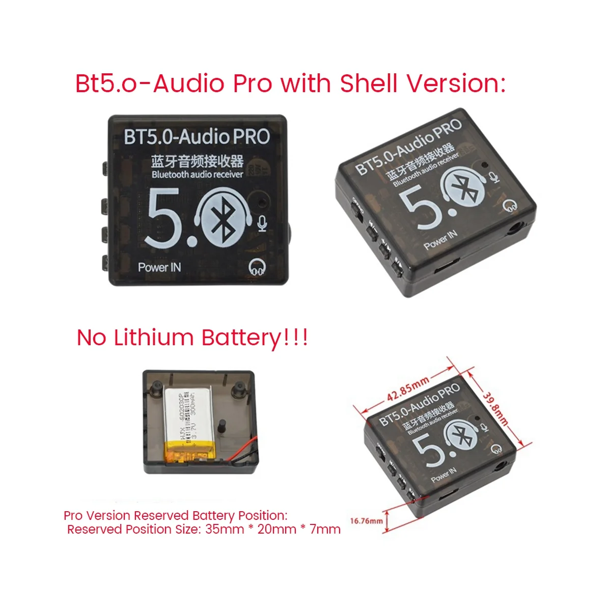 BT5.0 PRO Audio Module + Case MP3 Audio Decoder Board con microfono Lossless Car Speaker amplificatore Audio ricevitore Audio fai da te