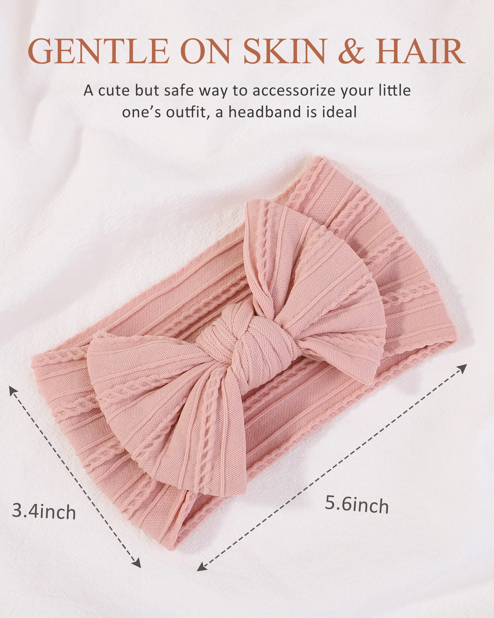 Hot PANTONE Autumn Color Bows Headband for Baby Girls Elastic Hair Band Cotton Bowknot Turban Kids Headwear Hair Accessories - Image 4
