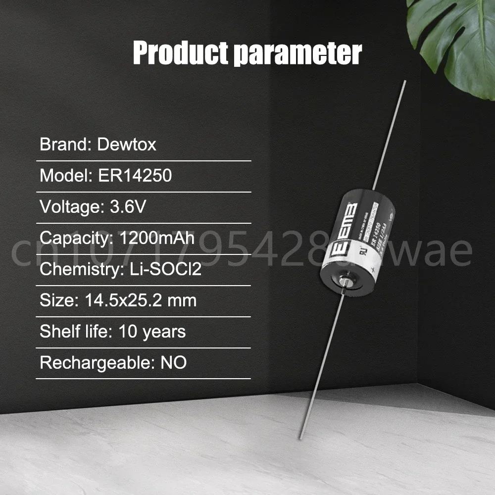 1 шт. ER14250 14250 CR14250SL 1/2AA 1200 мАч 3,6 В литиевая батарея с контактами для оборудования ПЛК ETC машина с ЧПУ умный газовый счетчик