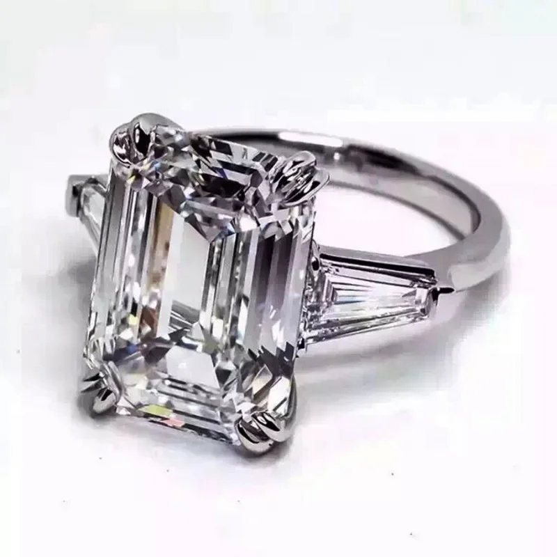 خاتم الأميرة قص للنساء ، 100% ريال 925 فضة استرليني ، 3CT ، AAAAA تشيكوسلوفاكيا حجر ، وعد الخطوبة ، خاتم الزواج ، مجوهرات الزفاف