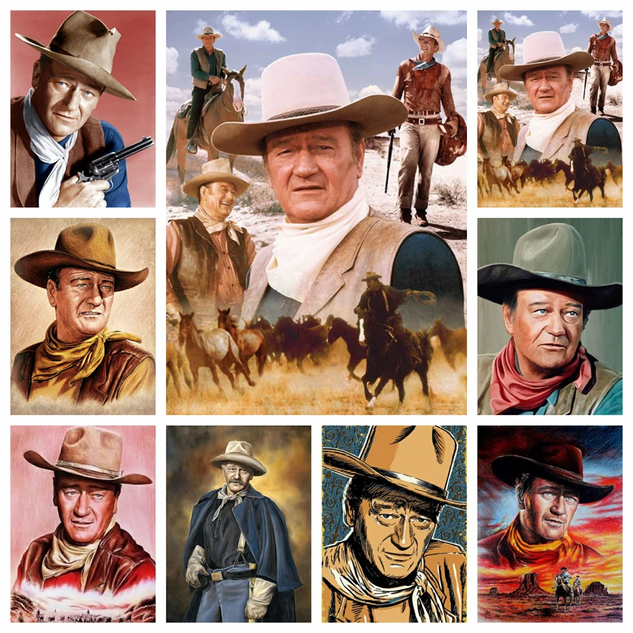 5d DIY Diamant Malerei Cowboy John Wayne volle runde Diamant Mosaik Bild von Strass Diamant Stickerei Home Decoration