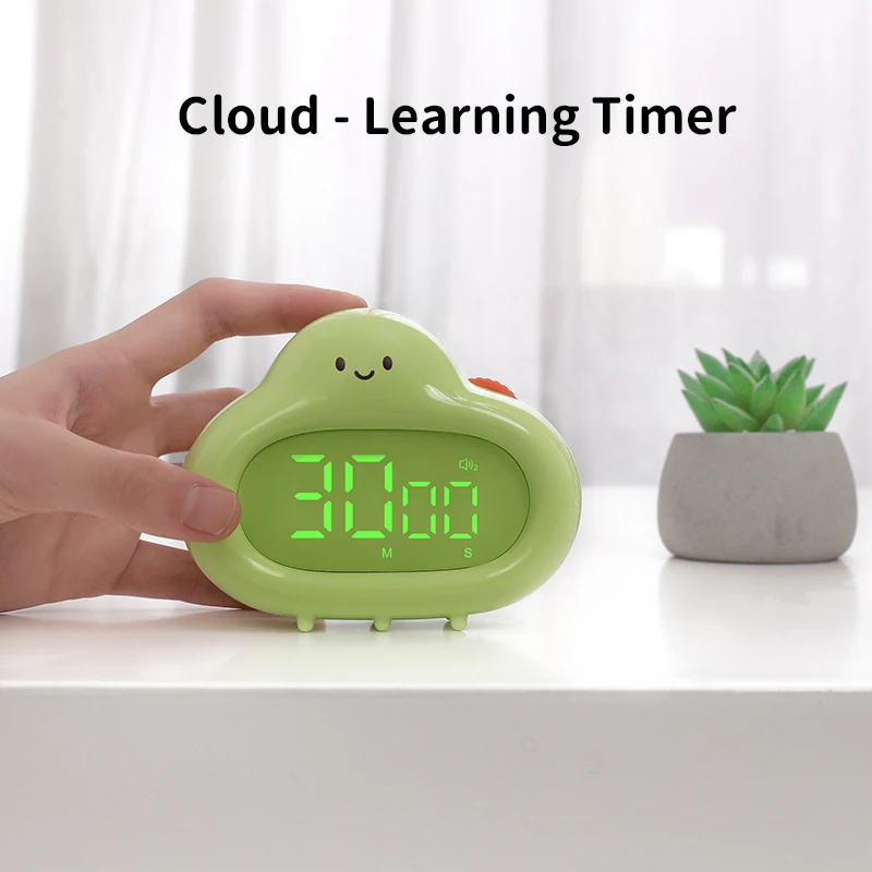 1pc, Creative White Cloud Shape Timer, Cartoon Timer, Desktop Learning Timer, Kitchen Timer For Cooking Baking