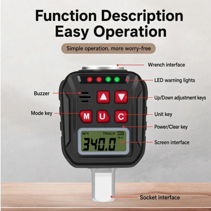 KOOLIWEI Digital Torque Adapter 1/2