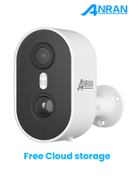 ANRAN 3MP Outdoor Solar Security Camera Humanoid Detection HD Color Night Vision Wireless Surveillance Camera Free Cloud Storage