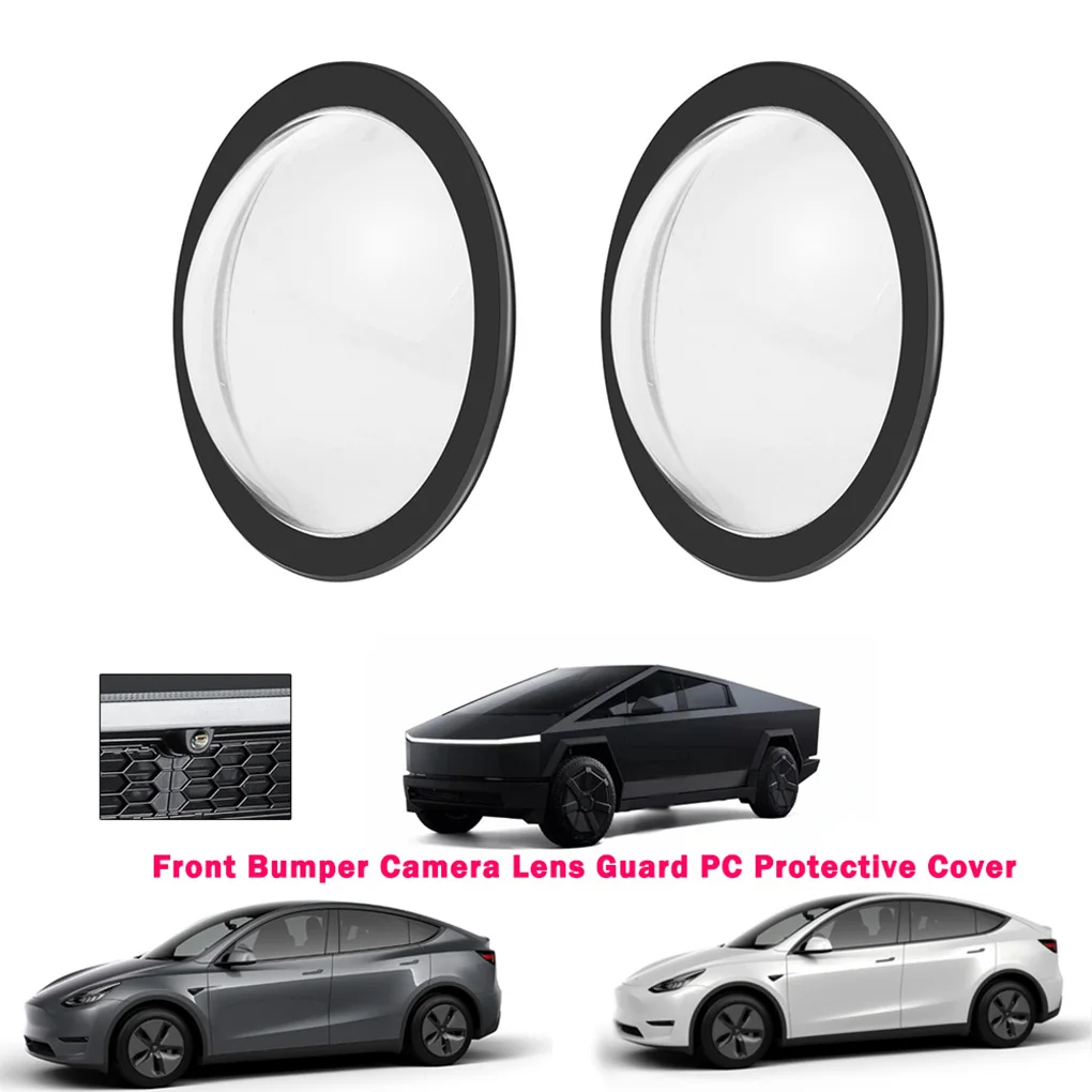 

2PCS Lens Guard Cover Front Bumper Camera Lens Guard Protector For Tesla 2025 Cybertruck/Tesla Model Y Juniper/Model S/3 2025