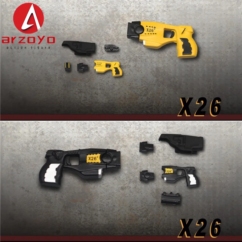 ZYTOYS ZY2009E 1/6 escala X26 pistola negro amarillo modelo de pistola accesorios para muñeco de cuerpo de figura de acción soldado de 12"