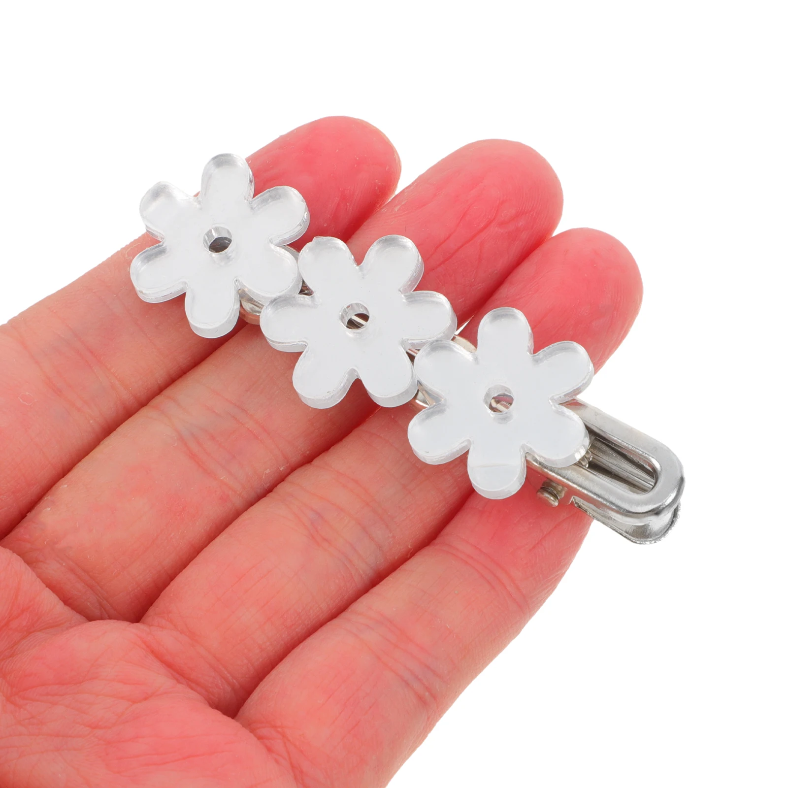 

2pcs Flower Hair Clips Mirror Small Secure Side Lightweight Cute Floral Accessories for Women Girls Spring