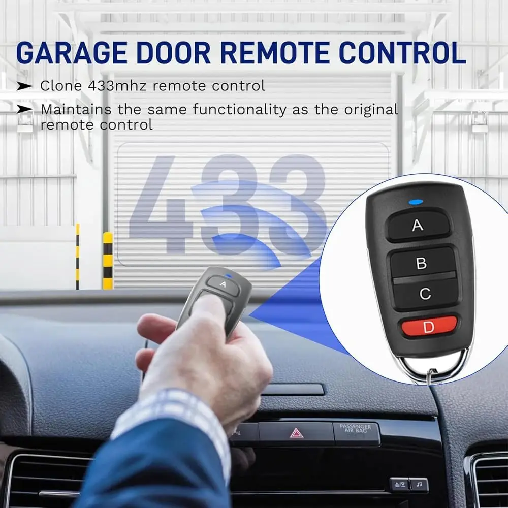 5 Packs 433.92MHz Universal Copy Remote Compatible with Various Brands Electric Rolling Driveway Gate Opener