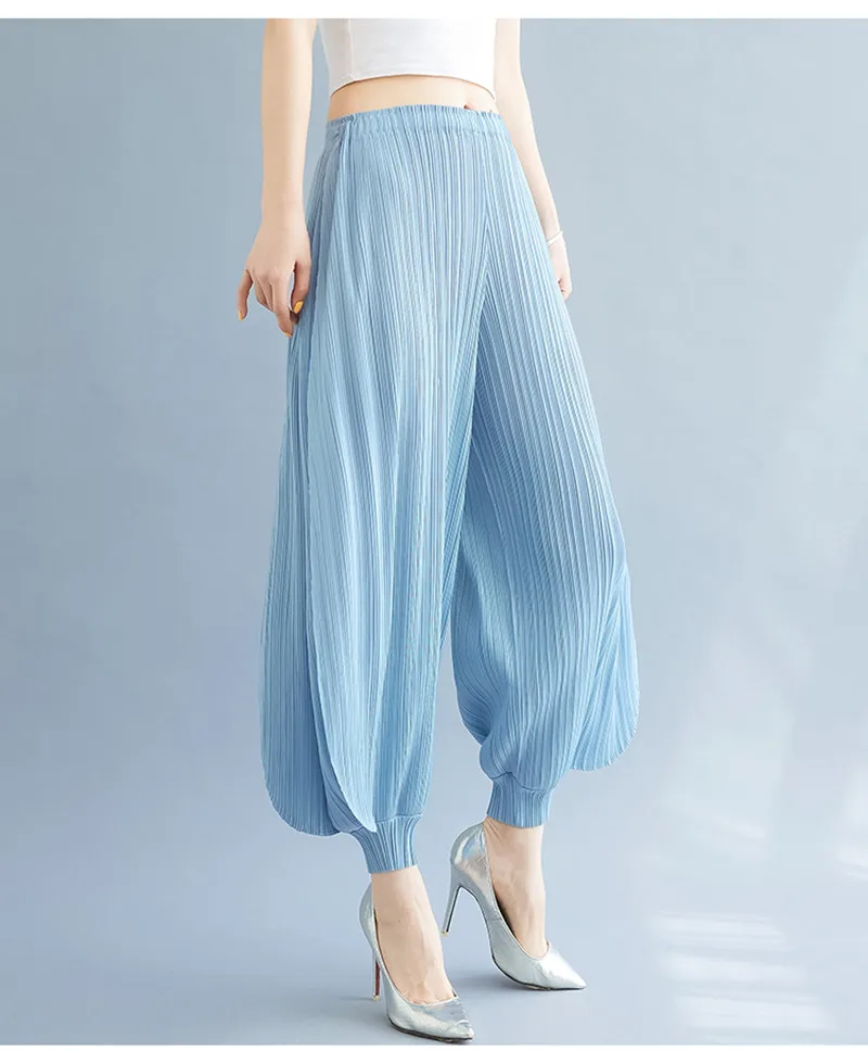 

Japanese Sle Pleated Summer Loose Casual Harem Pants Slimming Versatile Lantern Pants Women's Nine Point Thin Model