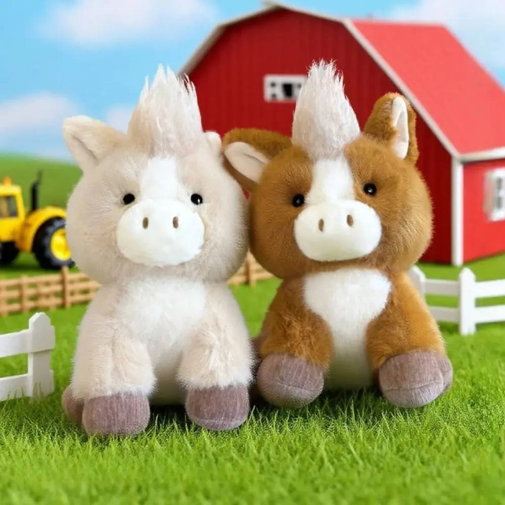 Creatief PP-katoen Staand paard Zacht pluizig Simulatie Gevuld Pony-collectie Draagbaar lang haar Paard Gevuld Nieuwjaar