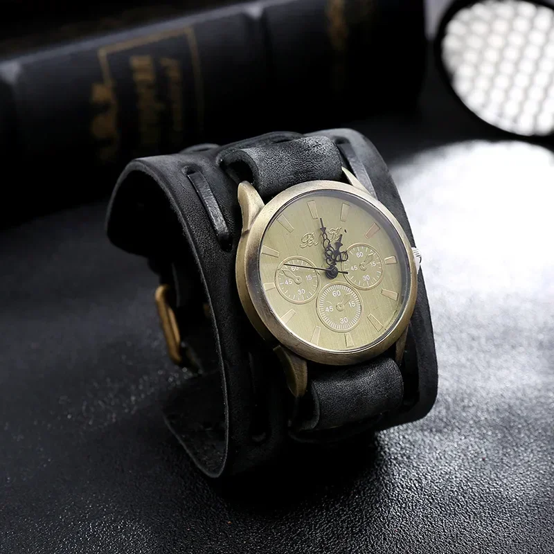 New Vintage Woven Faux Leather Bracelet Watch Men Punk Quartz Analog WristWatch Male Wrist Watch Xem Phim Sex Trẻ Em Ở Đâu