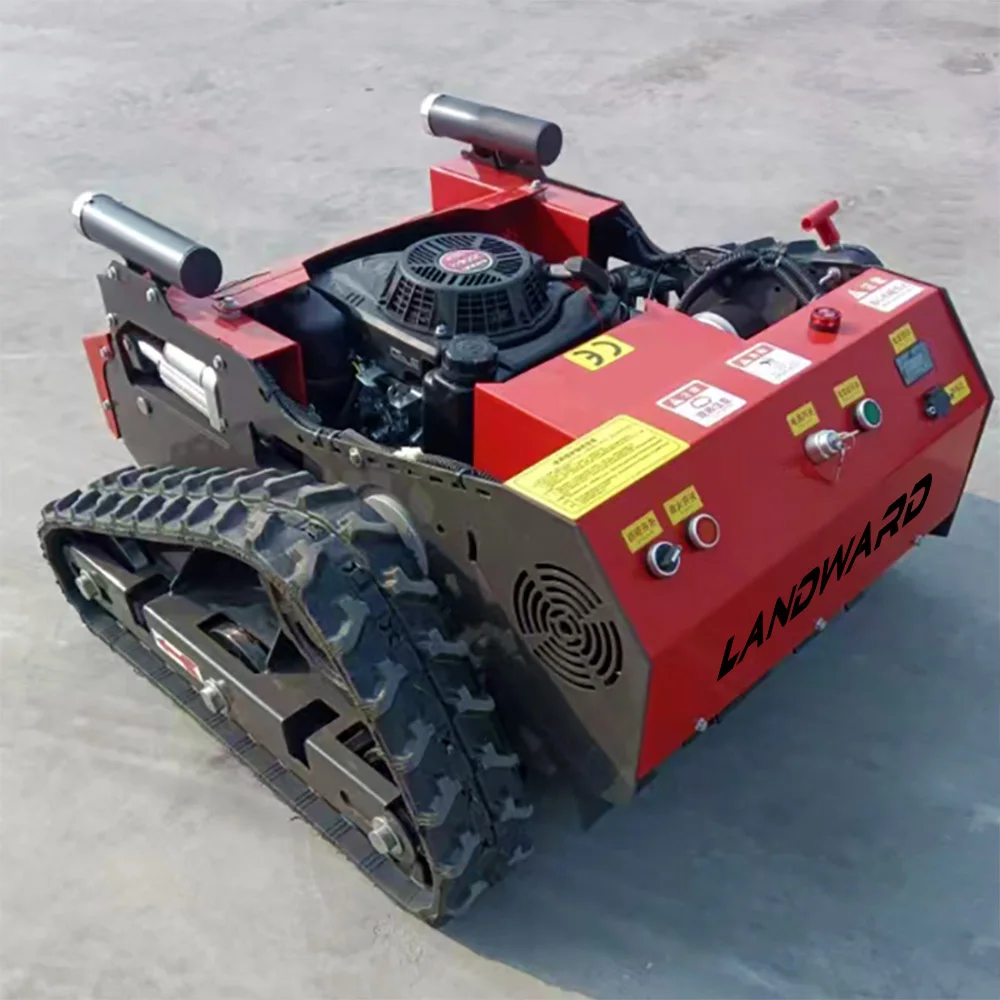 Maßgeschneiderter 5 km/h kabelloser Rasenmäher mit Fernbedienung 45 °   Zero Turn Garten-Rasenmäher, Raupenrasenmäher, Schnittbreite 800 mm