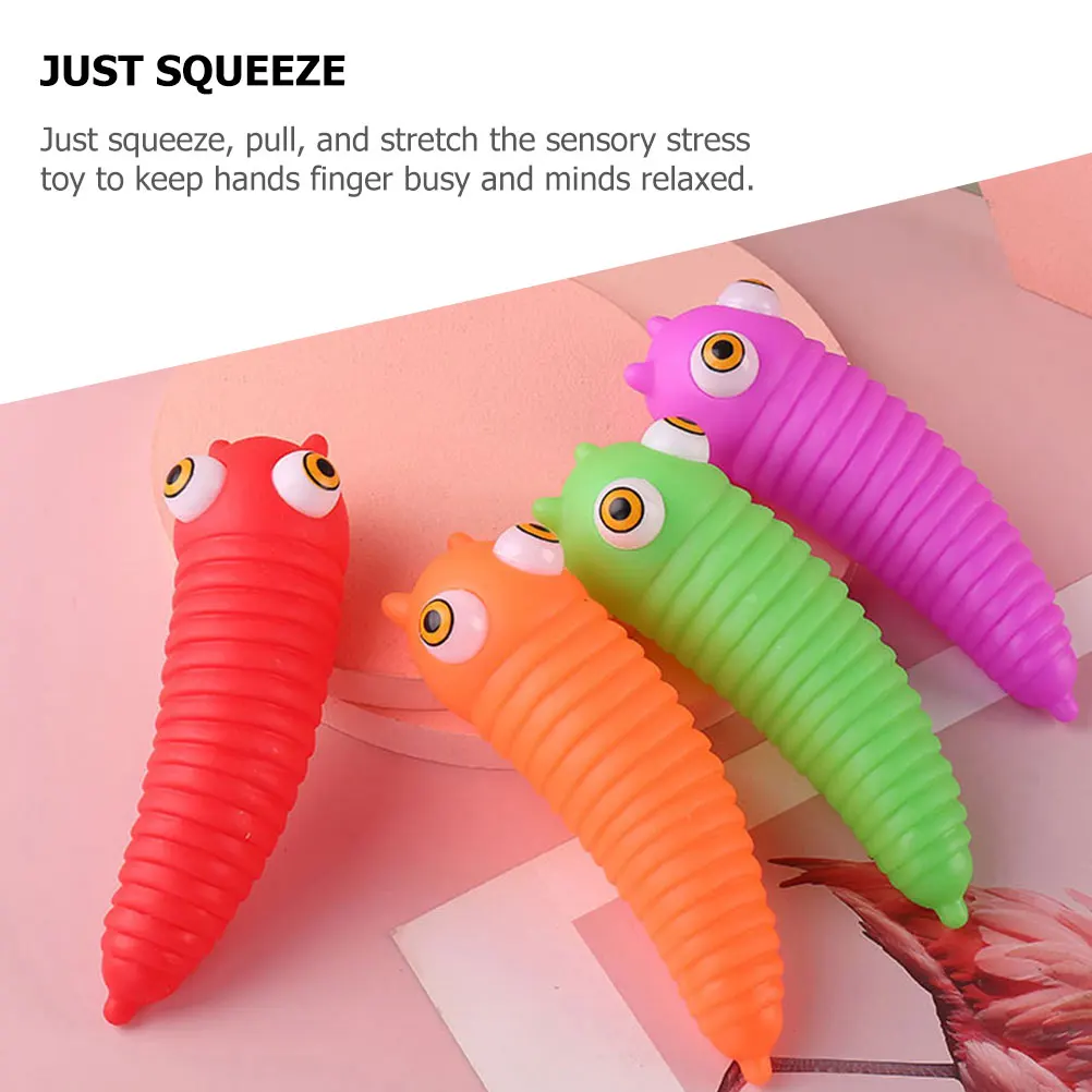 3 قطعة الضغط كاتربيلر تململ الأخضر ضغط الإجهاد الحسي الإغاثة الاطفال الكبار ظهرت العين قابلة لإعادة الاستخدام بسط مكتب صغير #1