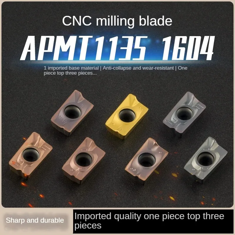 Milling insert APMT1604 CNC milling cutter blade APMT1135 milling machine head milling cutter grain R0.8 cutter grain