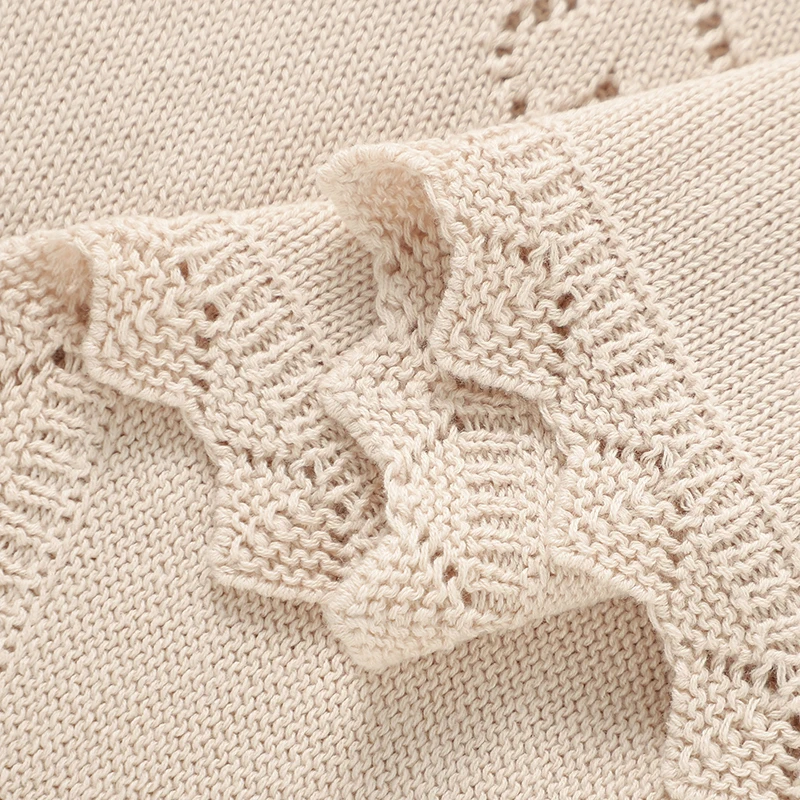 아기 Swaddle 담요 코튼 100*80cm 부드러운 니트 신생아 소년 소녀 유모차 랩 담요 이중 용도 유아용 침대 침구 셀룰러