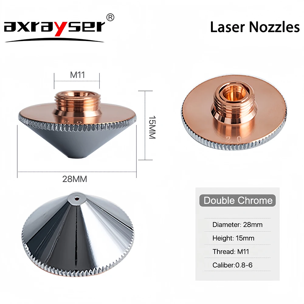 Ugello di taglio Laser Dia.28mm calibro 0.8-6.0mm ugello d\'aria a strato singolo/doppio strato per macchina Laser precisec WSX Raytools