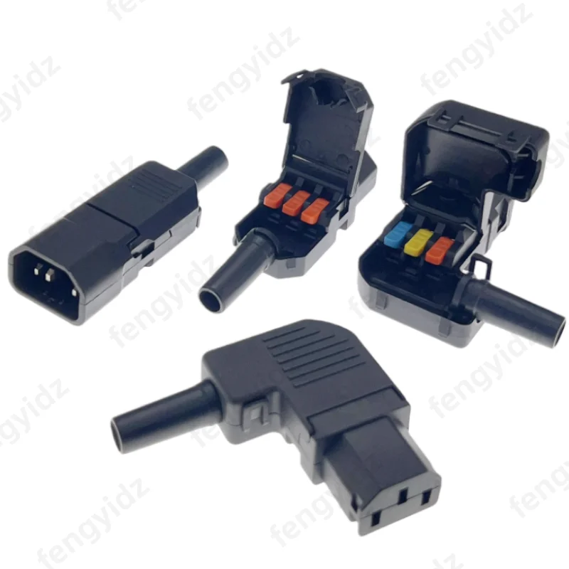 IEC C13 C14 Terminal Block Power Plug 10A Male Female Snap Fixing Quick Connection Type Power Adapter Rewireable