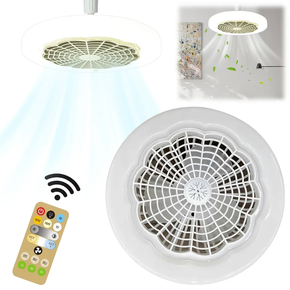 

E27 Базовая розетка для вентилятора с дистанционным управлением, небольшой потолочный вентилятор, 3-скоростной потолочный вентилятор, лампа 85-265 В для дома