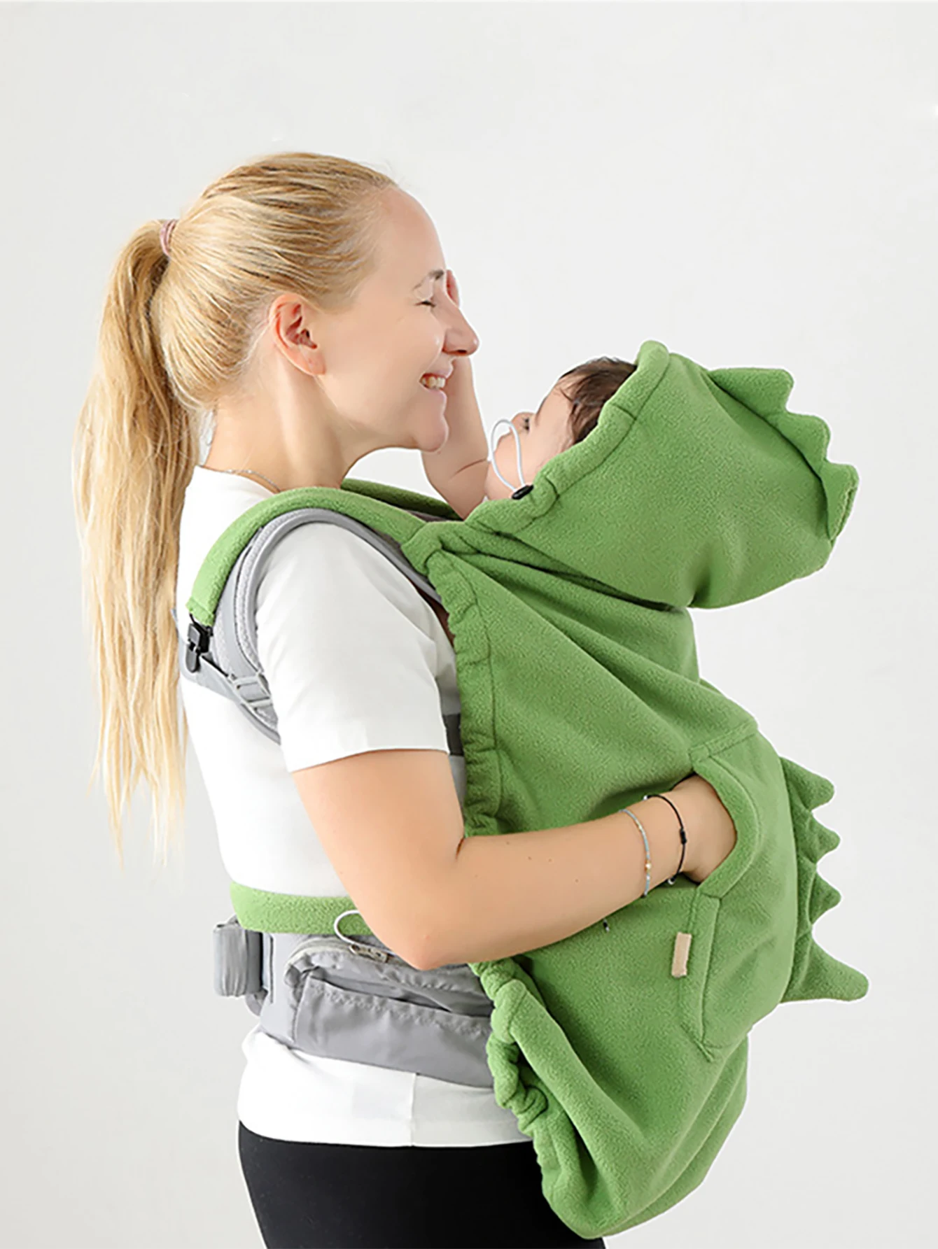 قطعة واحدة من لحاف الزجاج الأمامي لحامل الخصر للرضع، مناسبة لمختلف المناسبات، عباءة ديناصور بلون نقي، بطانية زجاج أمامي فائقة النعومة ومريحة للأطفال، بطانية عربة أطفال متعددة الوظائف مقاومة للرياح.